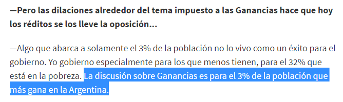 Macri: «La discusión sobre Ganancias es para el 3% de la población que más gana en la Argentina»