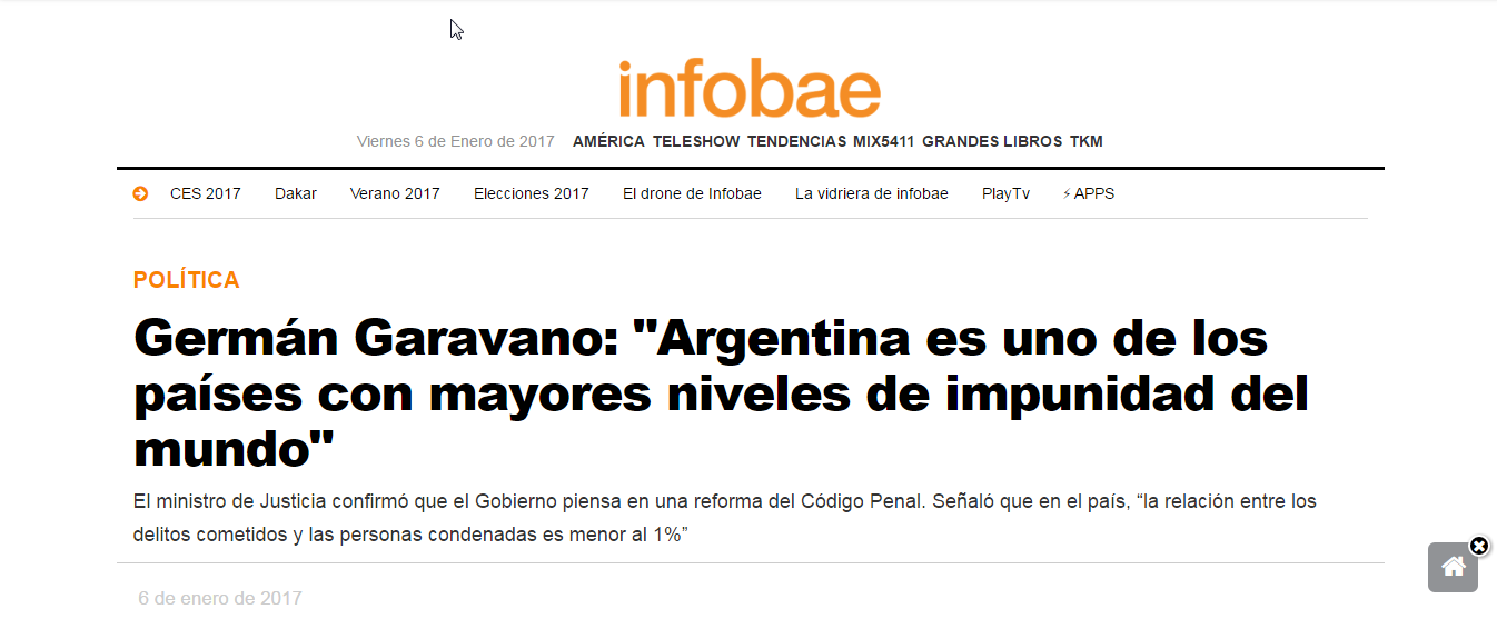 Garavano: “La relación entre los delitos cometidos y las personas condenadas es menor al 1%”