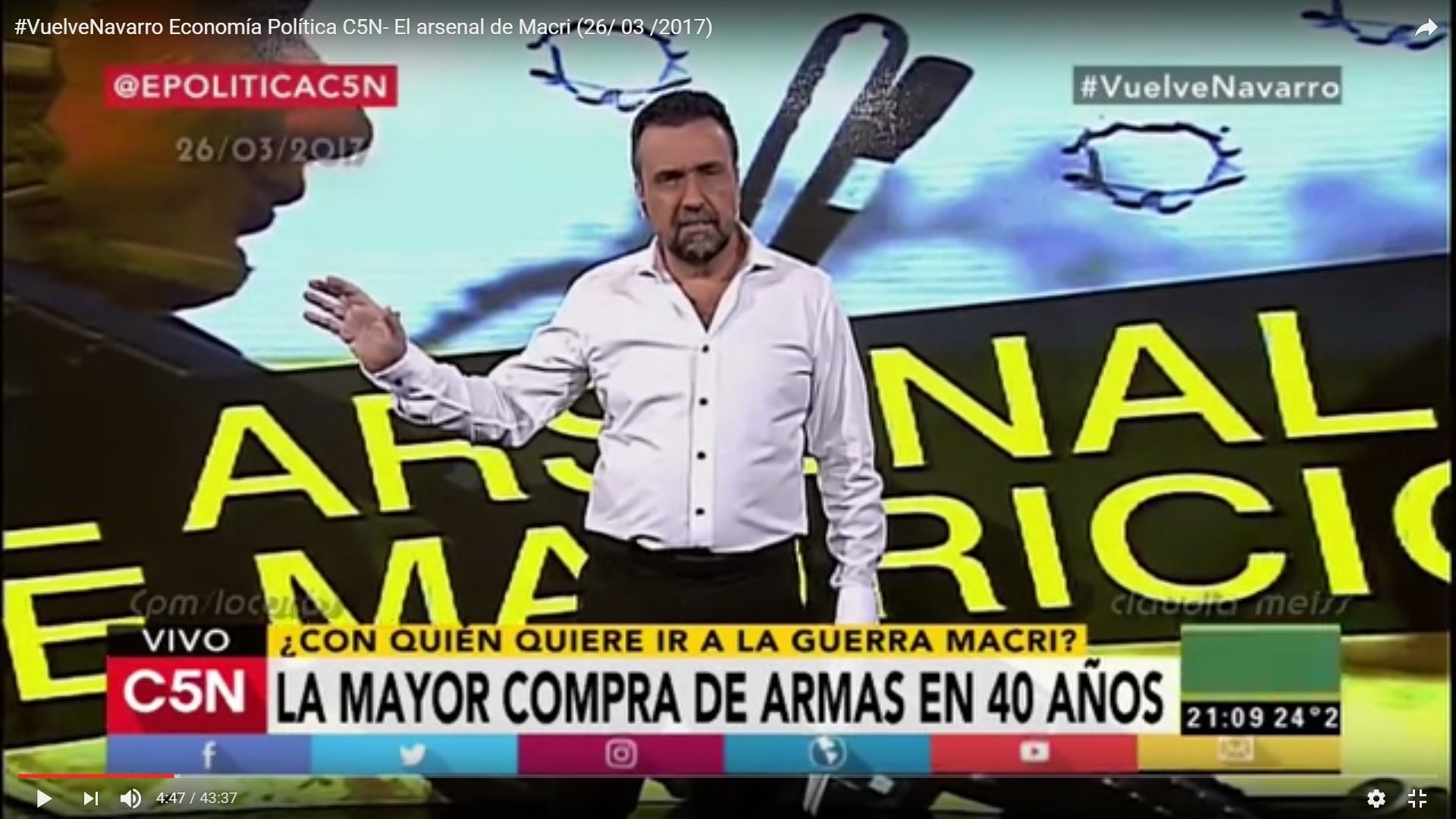 Navarro: «La mayor compra de armas en lo últimos 40 años»