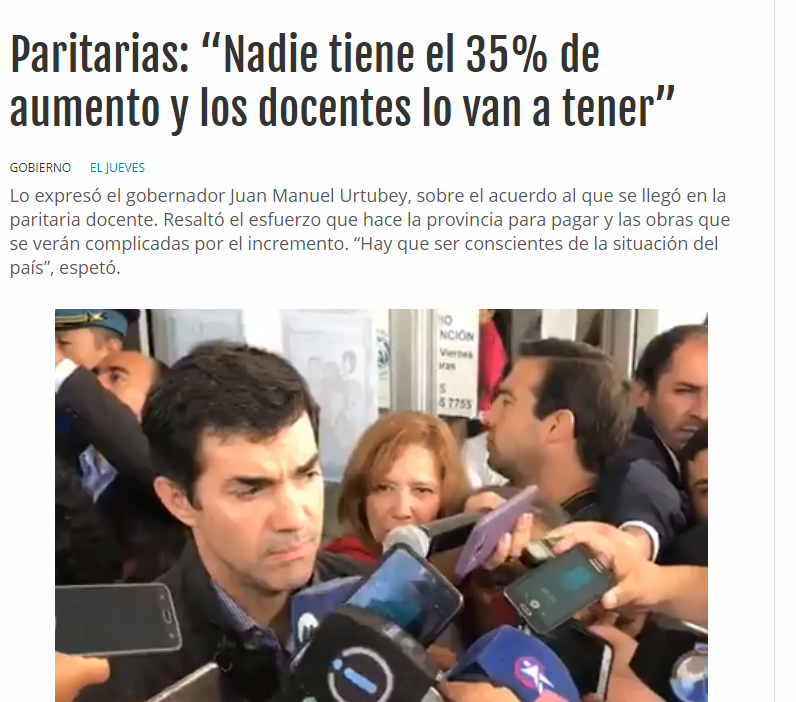 Juan Manuel Urtubey: “Nadie tiene el 35% de aumento y los docentes lo van a tener”