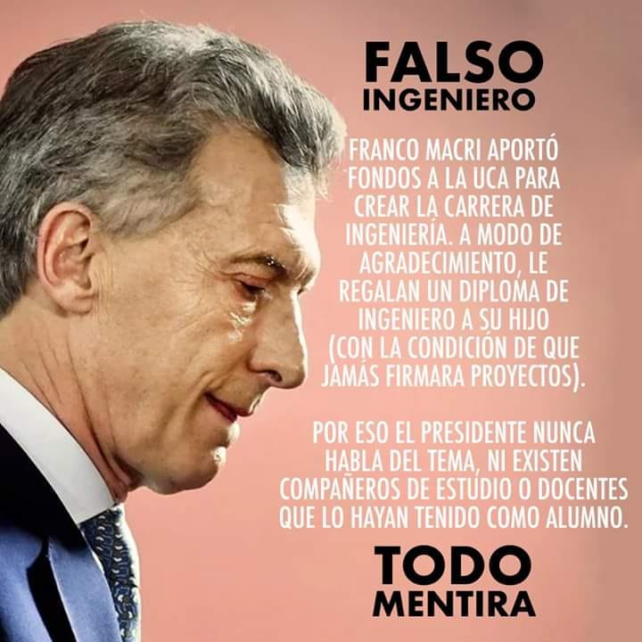 Es falso que Macri es un “ingeniero trucho” como dice un texto viral