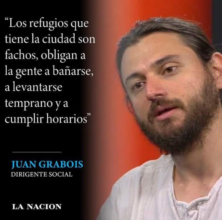 No, Grabois no dijo que los refugios para personas sin techo de la Ciudad sean “fachos”