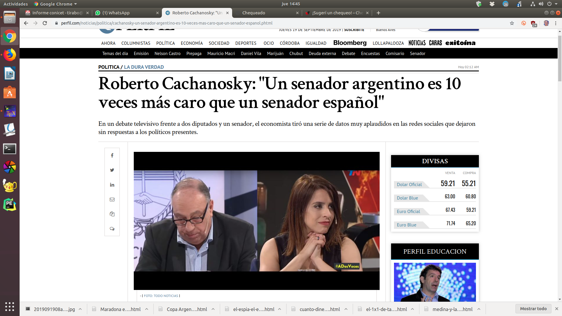 Roberto Cachanosky: «Un senador argentino es 10 veces más caro que un senador español»