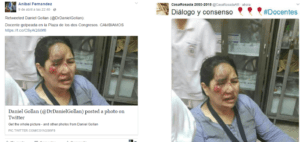 #FalsoEnLasRedes: ex funcionarios del kirchnerismo difundieron una imagen equivocada de una supuesta docente golpeada durante la represión