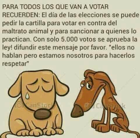Es #FalsoEnLasRedes que en las elecciones del domingo se pueda votar por el maltrato animal