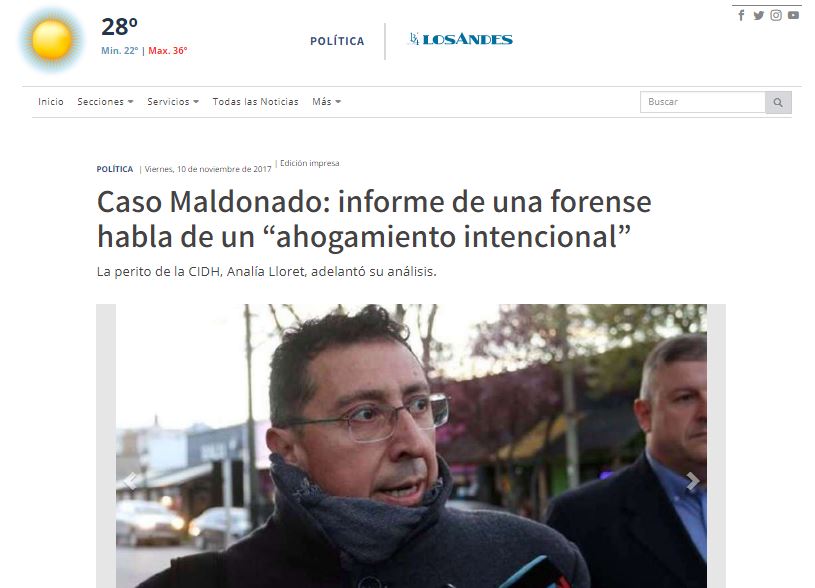 Caso Maldonado: es #FalsoEnLasRedes que una perita de la CIDH dictaminó que el joven murió por “ahogamiento intencional”