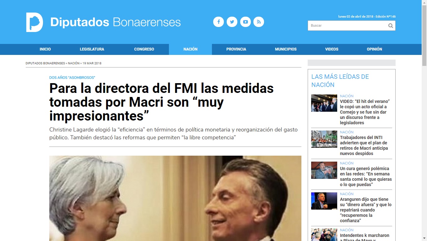 Es #FalsoEnLasRedes la foto donde Lagarde le arregla la corbata a Macri