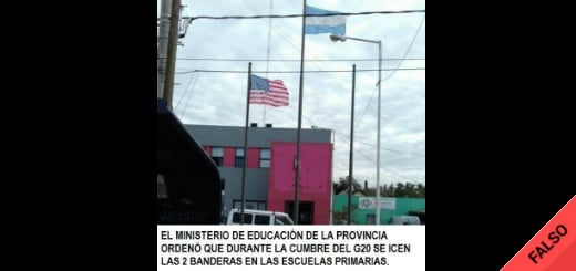 Es falsa la imagen de una escuela argentina con una bandera estadounidense