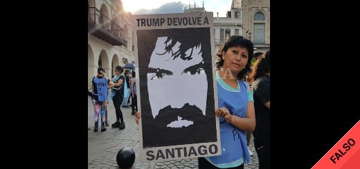 Es falsa la imagen del cartel de Barrios de Pie que dice “Trump devolvé a Santiago”