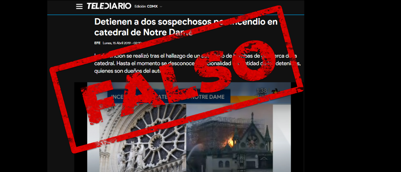 Es falso que detuvieron a dos sospechosos por el incendio en Notre Dame