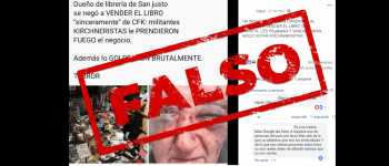 No, no son verdaderas las fotos del dueño de una librería golpeado porque se negó a vender el libro de CFK
