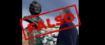 Es falsa la imagen de Macri junto al busto de Thatcher