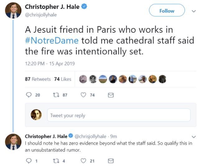 ¡Cuidado! Circulan desinformaciones sobre el incendio de Notre Dame