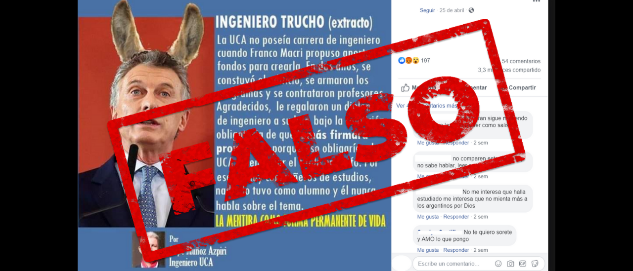 No, Macri no es un “ingeniero trucho” como dice un texto viral