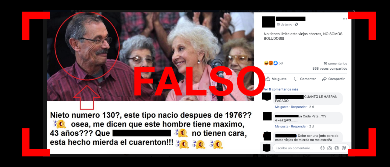 No, el hombre de la foto viral no es el nieto 130 recuperado por Abuelas de Plaza de Mayo