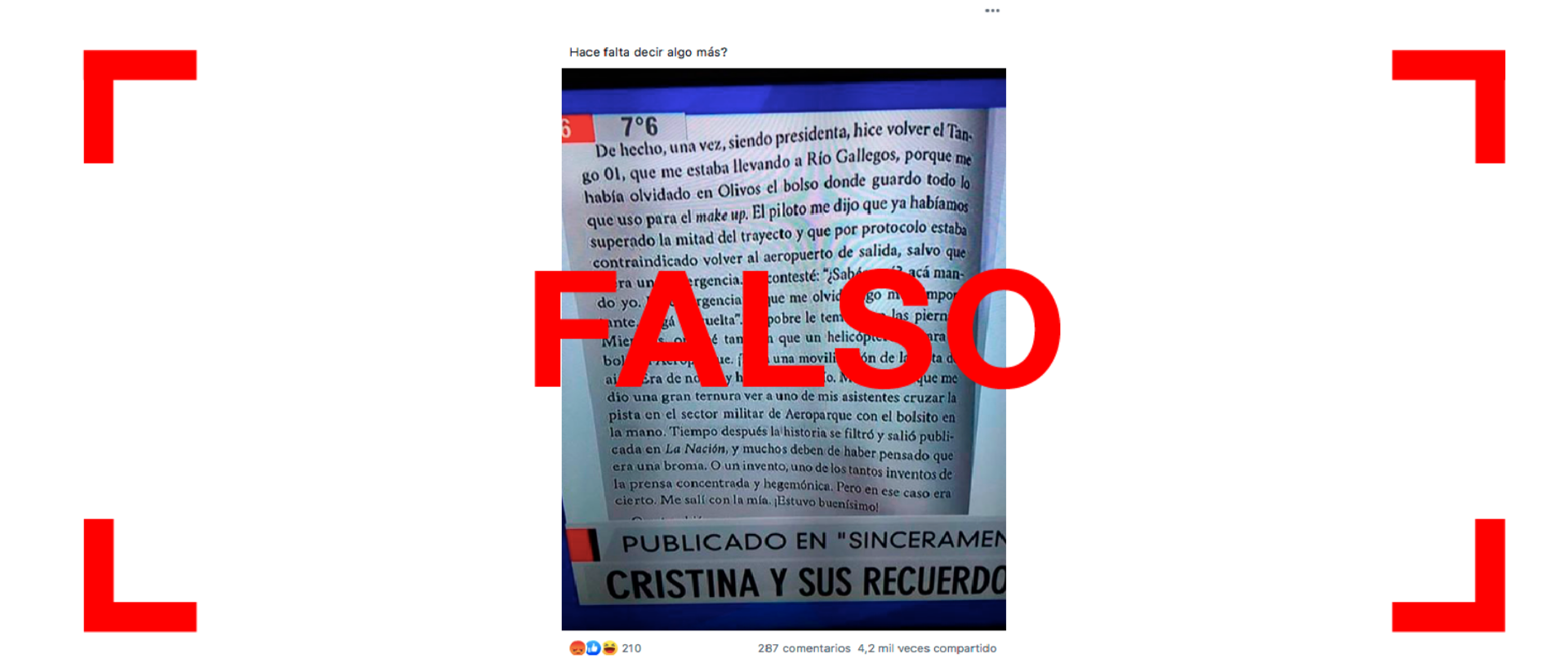 El texto leído por Feinmann sobre CFK y el Tango 01 no fue escrito por la ex presidenta, como se dijo en redes