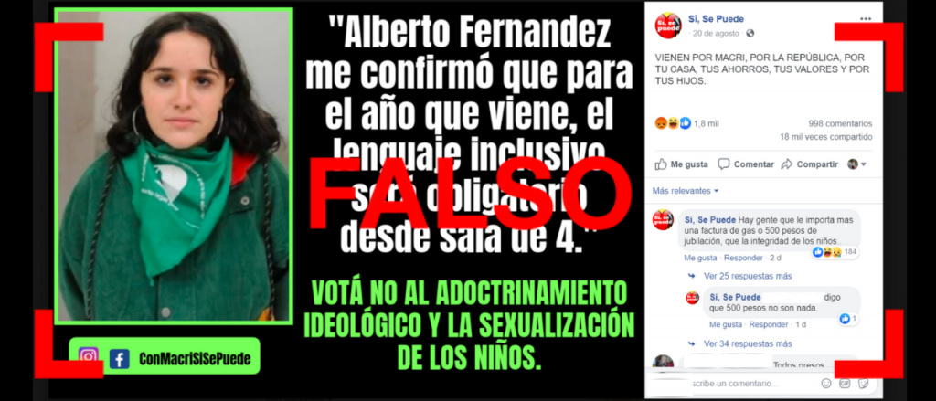 No, Ofelia Fernández no dijo: “Alberto Fernández me confirmó que para el año que viene el lenguaje inclusivo será obligatorio desde sala de 4”