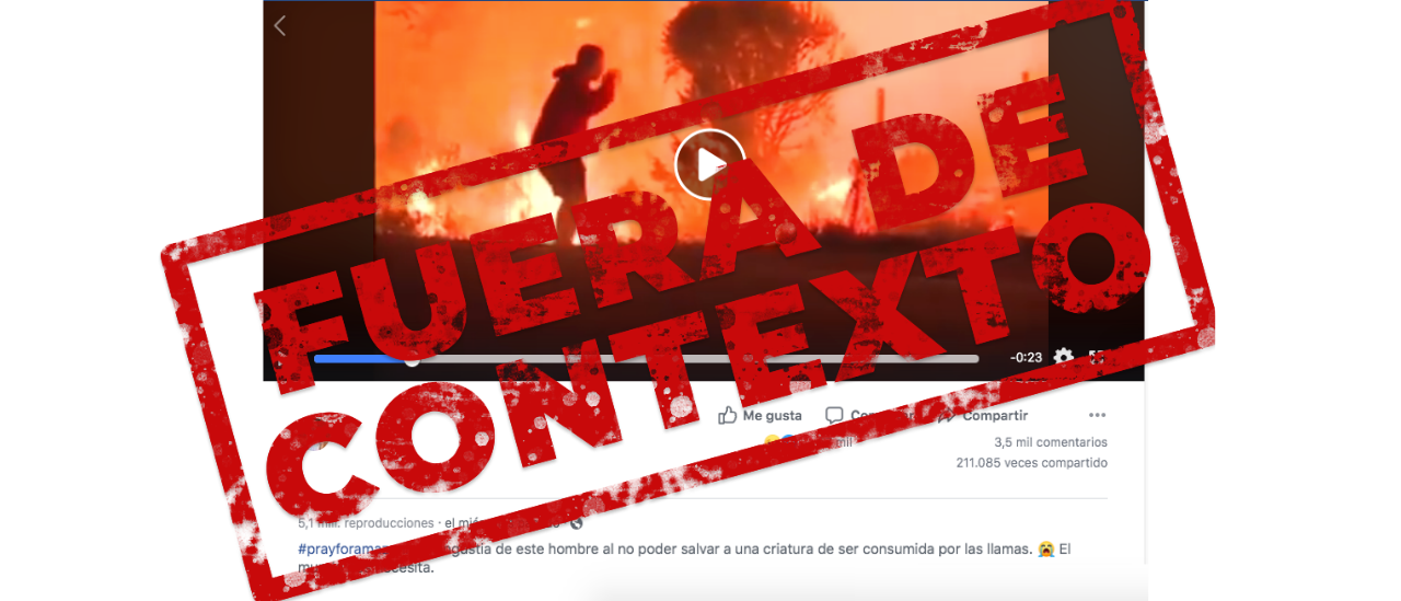 No, este video no fue filmado en el Amazonas sino en un incendio en los Estados Unidos