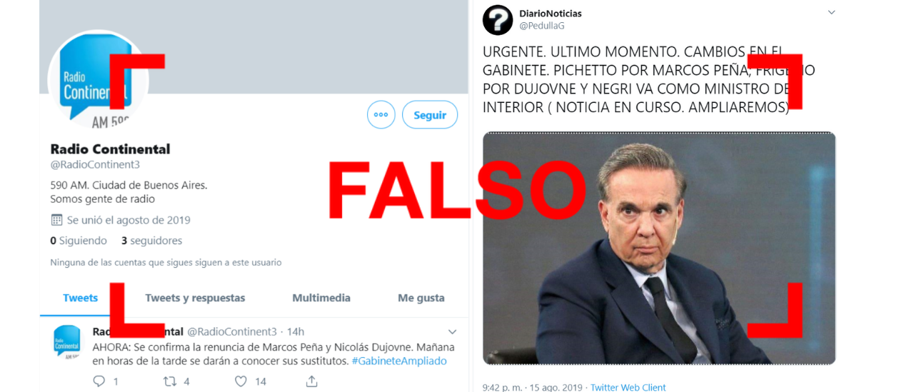 Son falsas la mayoría de las cuentas que publicaron que Peña y Dujovne renunciaron