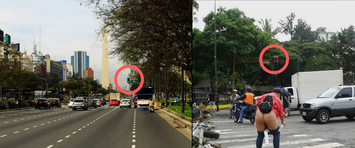 No, la imagen de una mujer defecando en la vía pública no es de Barrios de Pie, sino de Venezuela y fue tomada durante una protesta