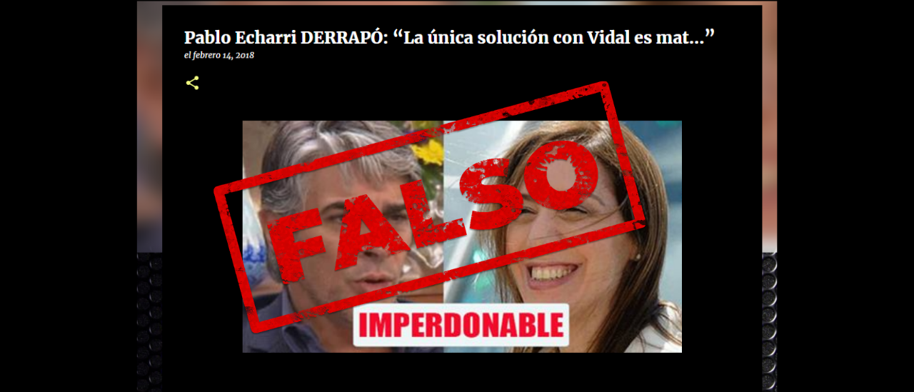 No, Pablo Echarri no dijo: “La única solución con Vidal es matarla”