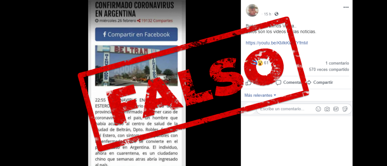 No, no se confirmó un caso de Coronavirus en Santiago del Estero
