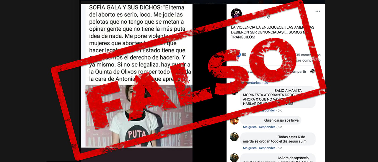 Es falsa la amenaza de Sofía Gala a Antonia Macri vinculada con la legalización del aborto