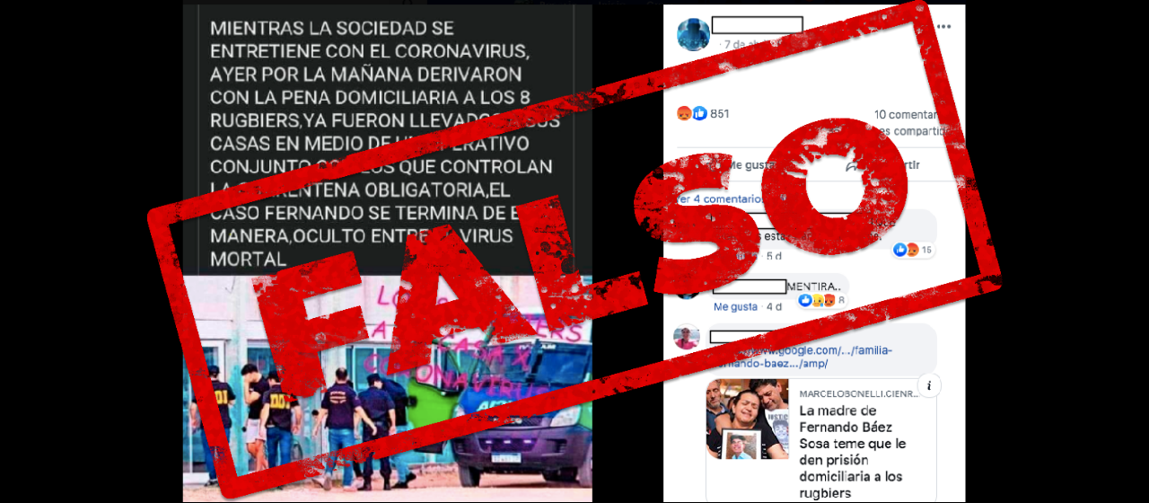 Es falso que los 8 rugbiers acusados del crimen de Fernando Sosa hayan salido de la cárcel