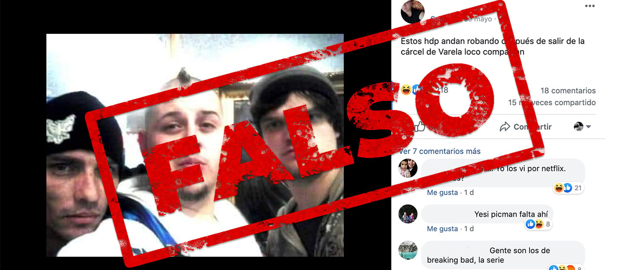 Es falso el posteo que muestra a 3 personas acusadas de robar tras salir de la cárcel de Florencio Varela