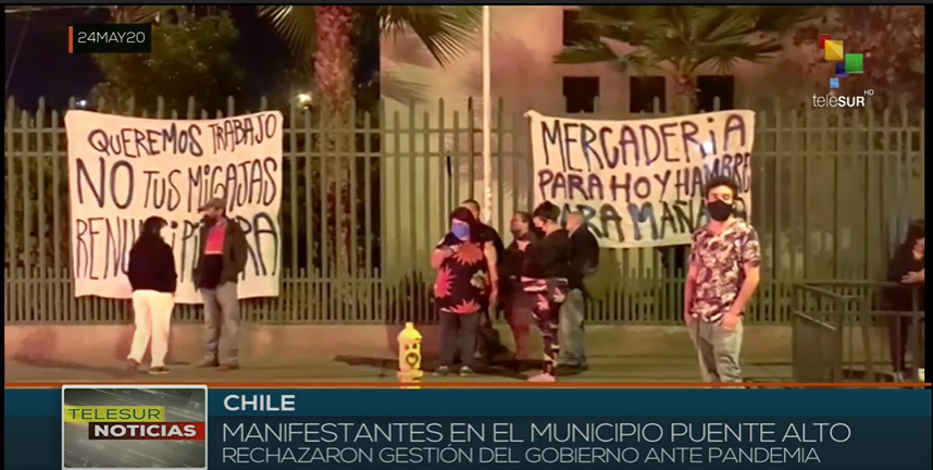 No, esta protesta no fue en Villa Azul, Argentina, sino en Chile