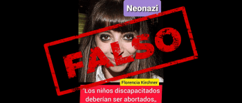 No, Florencia Kirchner no dijo que los niños discapacitados deberían ser abortados