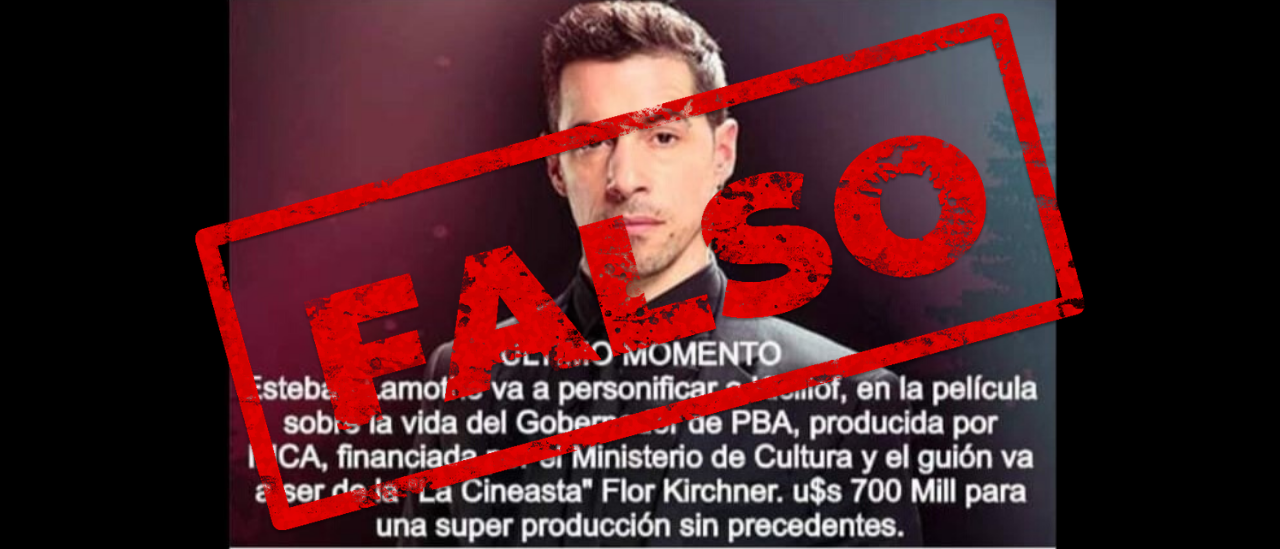 Es falso que Esteban Lamothe actuará en una película de Florencia Kirchner sobre Axel Kicillof
