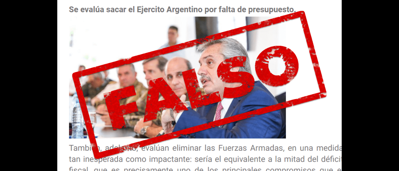 Es falso que el ministro Guzmán impulse eliminar el Ejército argentino por falta de presupuesto