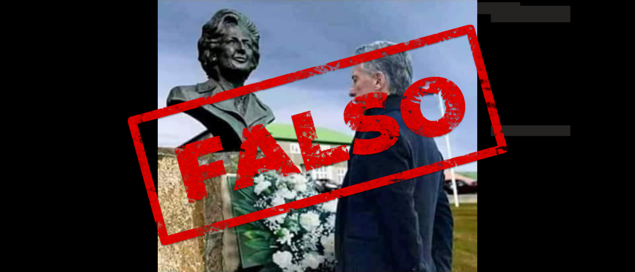 No, Macri no rindió homenaje al busto de Thatcher