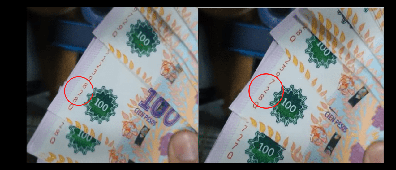 Es falso el video que afirma que varios billetes de $100 están duplicados