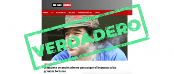 Es verdadero que Maradona se puso a “disposición” para el pago “del impuesto a las grandes fortunas”
