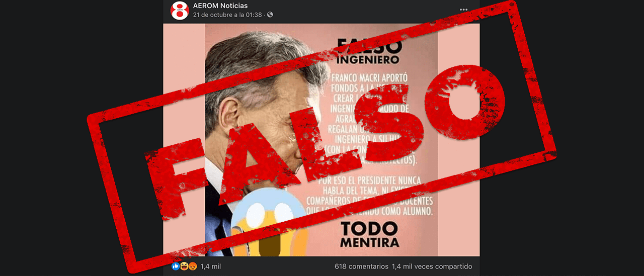 Es falso que a Macri “le regalaron” su título universitario “a modo de agradecimiento”