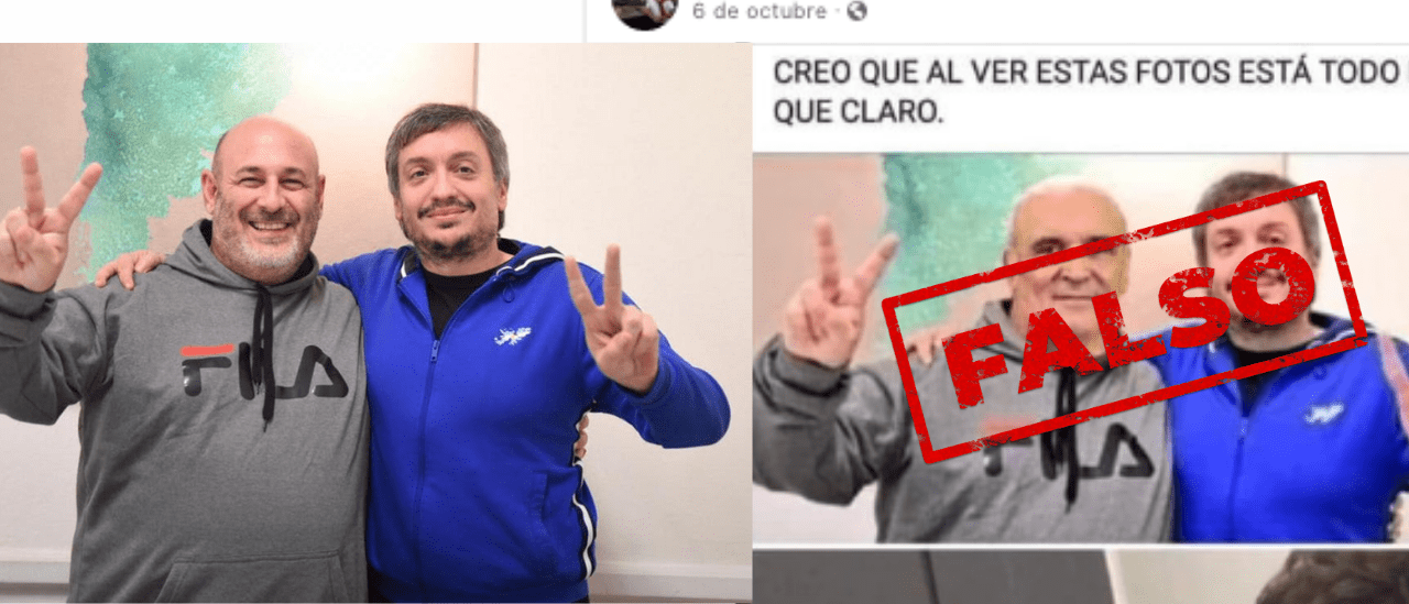 No, Espert no se sacó una foto con los dedos en "v" junto a Máximo Kirchner