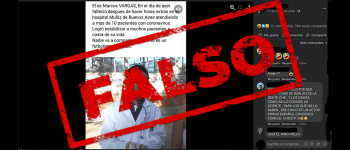 Es falso que en el Hospital Muñiz murió un médico llamado “Marcos Vargas” por atender pacientes con coronavirus