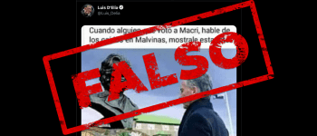 Es falsa la foto de Macri frente al busto de Thatcher que tuiteó Luis D’ Elía