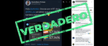 Es verdadero que Alberto Fernández retuiteó el tuit de la ONU con un emoji de la bandera de Nicaragua