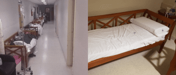 Qué se puede decir de la foto viral donde se ve un pasillo con camas ocupadas por pacientes