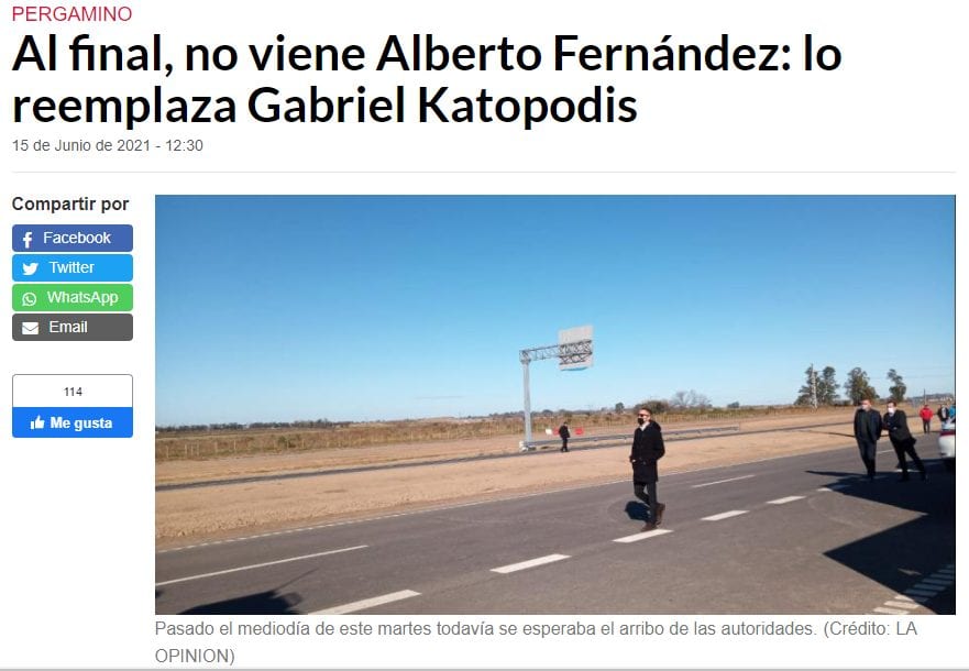 Es falso que el presidente Alberto Fernández se “escapó en helicóptero” de Pergamino