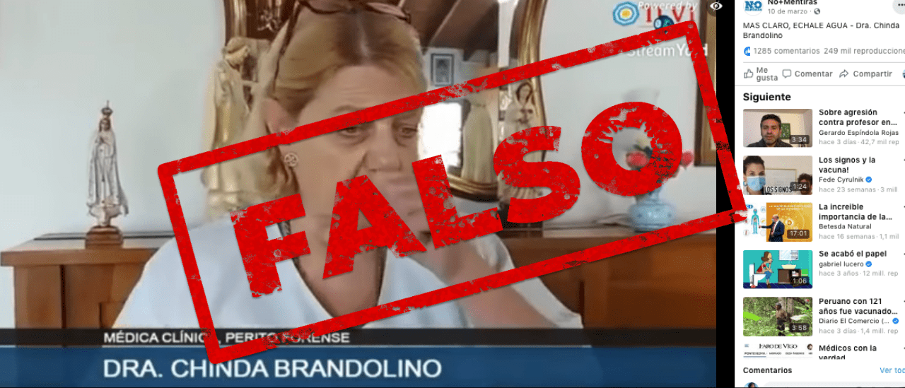 Son falsas las afirmaciones de la médica Chinda Brandolino sobre las vacunas contra el coronavirus