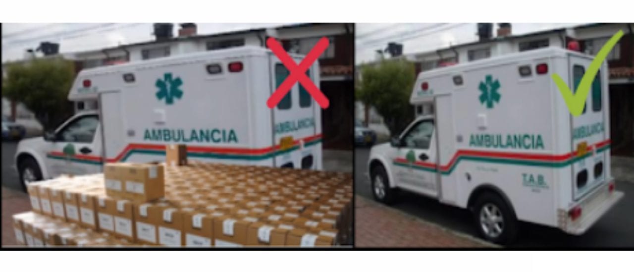 Es falsa la foto de una ambulancia y varias urnas que denuncia fraude