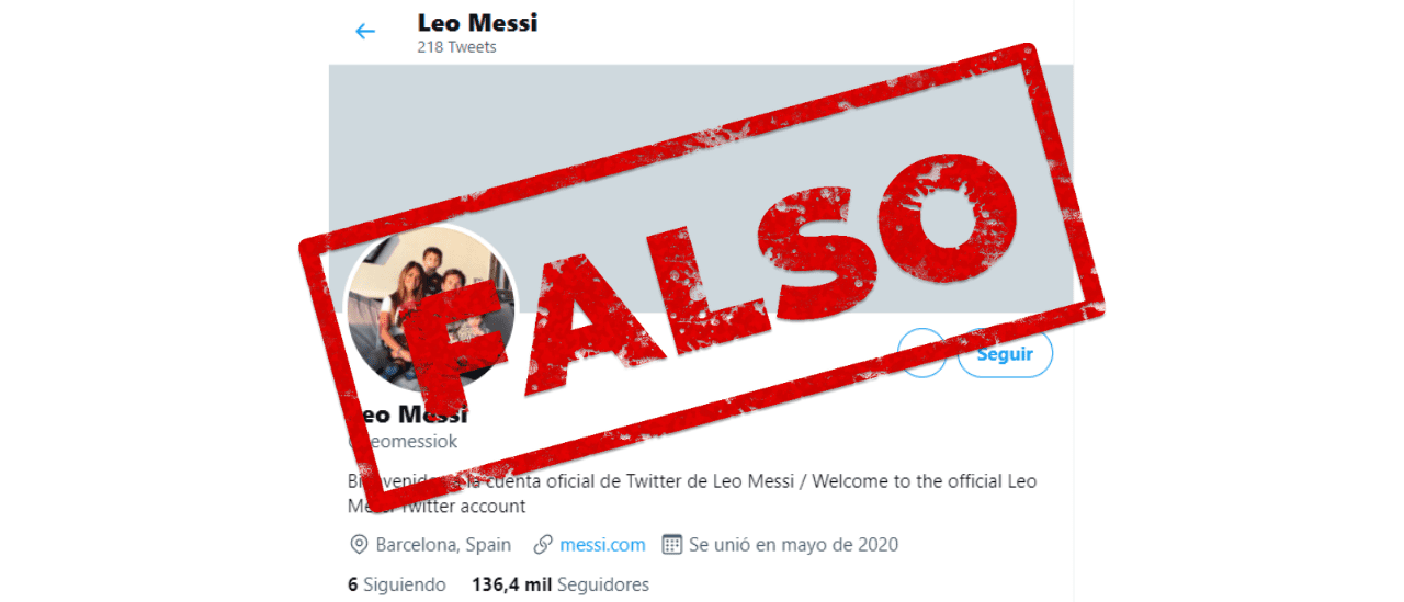 No, Lionel Messi no tiene hasta el momento una cuenta personal de Twitter