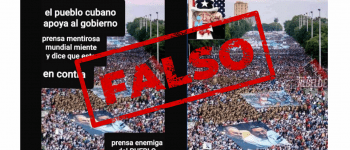 Es falsa la foto que circula de una movilización multitudinaria en Cuba; es un montaje con 2 imágenes de 2017