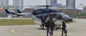 El helicóptero en el que Tolosa Paz y Gollan fueron a su presentación como precandidatos es del Estado y cumple funciones sanitarias
