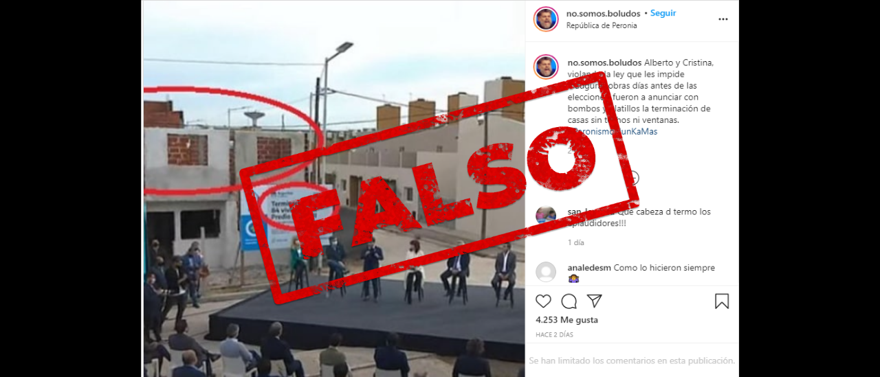 Es falso que el Gobierno violó la prohibición de inaugurar obras antes de las elecciones en un acto en Avellaneda