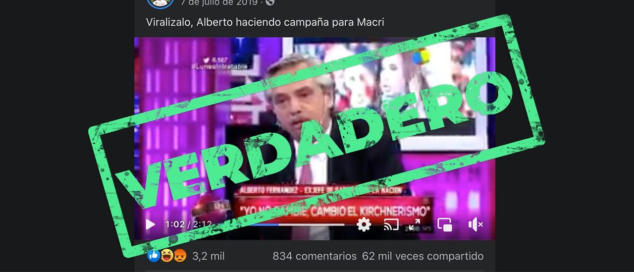 Es verdadero el video de 2016 donde Alberto Fernández critica a Cristina Fernández de Kirchner
